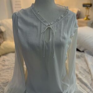 Dolan White Ruffle Blouse